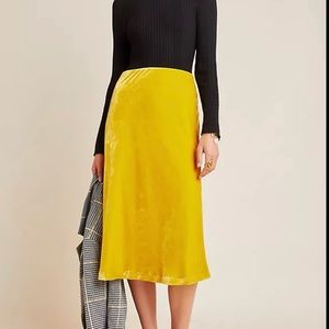 Anthropologie Velvet Skirt